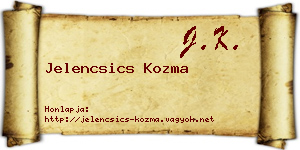 Jelencsics Kozma névjegykártya